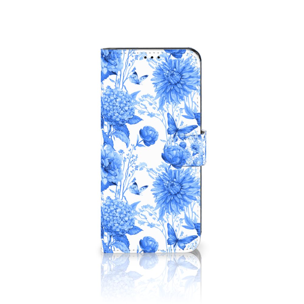 OnePlus 10T hoesje voor OnePlus 10T Flowers Blue bloemen blauw ontwerp aanzicht
