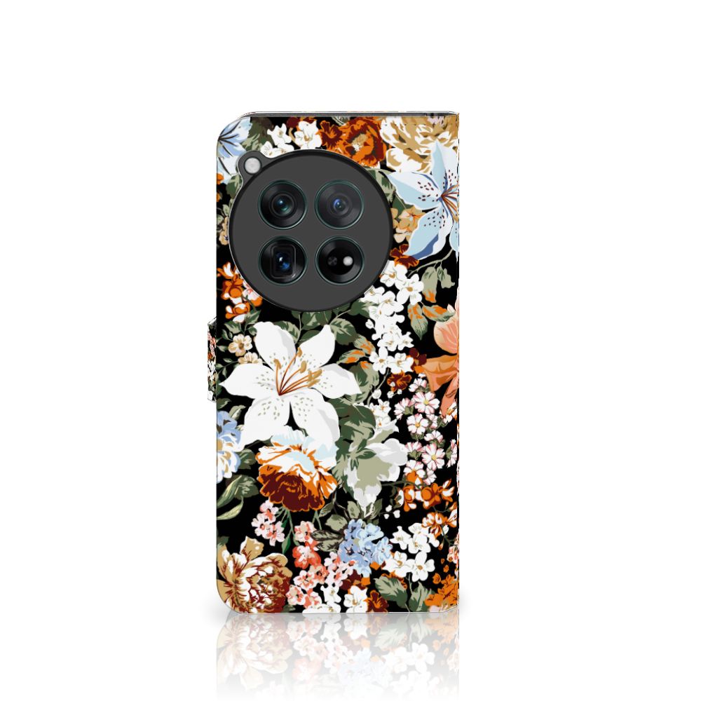 OnePlus 12 hoesje voor OnePlus 12 Dark Flowers voorkant