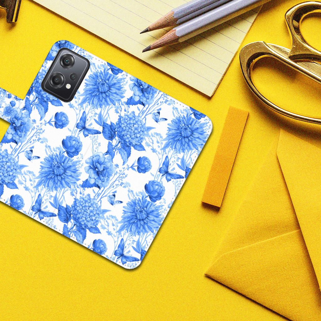 Hoesje voor OnePlus Nord CE 2 Lite Flowers Blue bloemen design bovenaanzicht