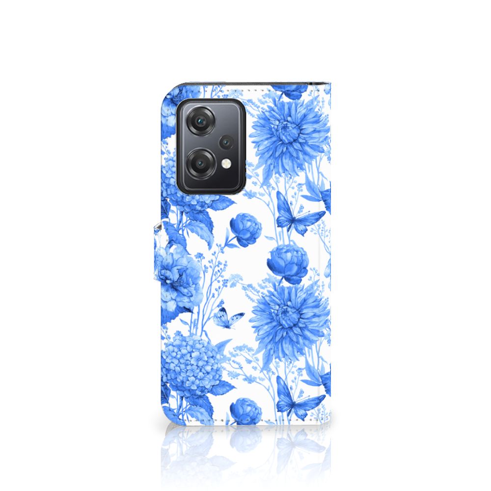 Hoesje voor OnePlus Nord CE 2 Lite Flowers Blue telefoonhoesje bloemen blauw aanzicht