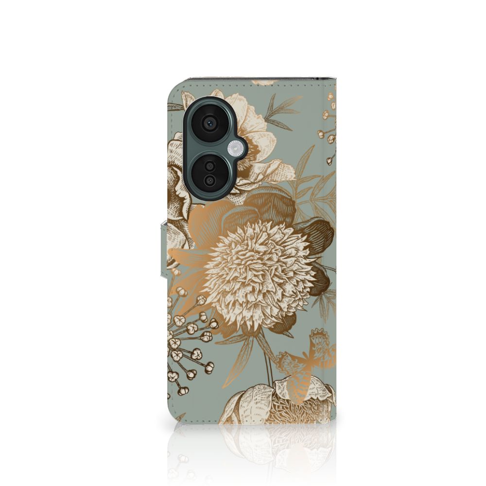 Hoesje voor OnePlus Nord CE 3 Lite Vintage Bird Flowers met chique bloemenprint en pasjeshouders 🌸