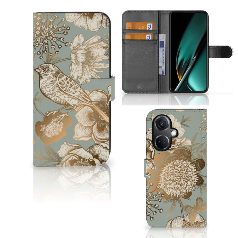 Hoesje voor OnePlus Nord CE 3 Vintage Bird Flowers met chique uitstraling, bescherming en gebruiksgemak 🌸