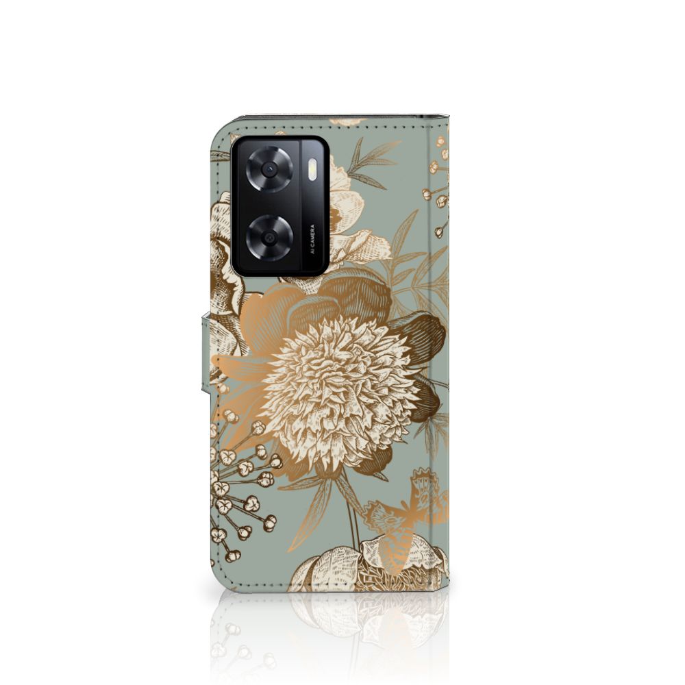Hoesje voor PPO A57 | A57s | A77 4G Vintage Bird Flowers voorkant