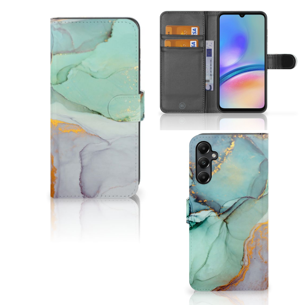 Samsung Galaxy A05s hoesje Watercolor Mix front design zij aanzicht