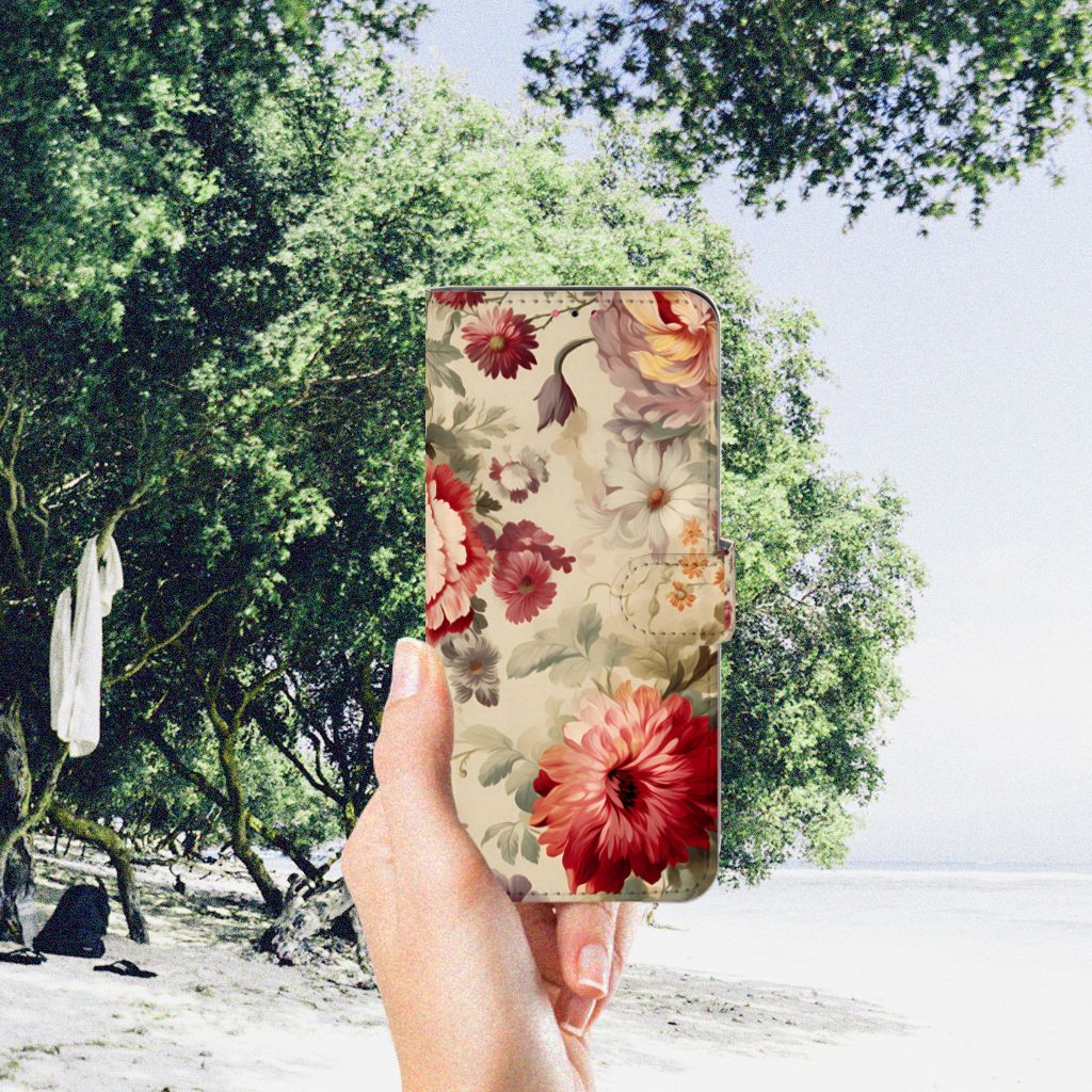 Samsung Galaxy A13 (4G) hoesje bloemen voorkant