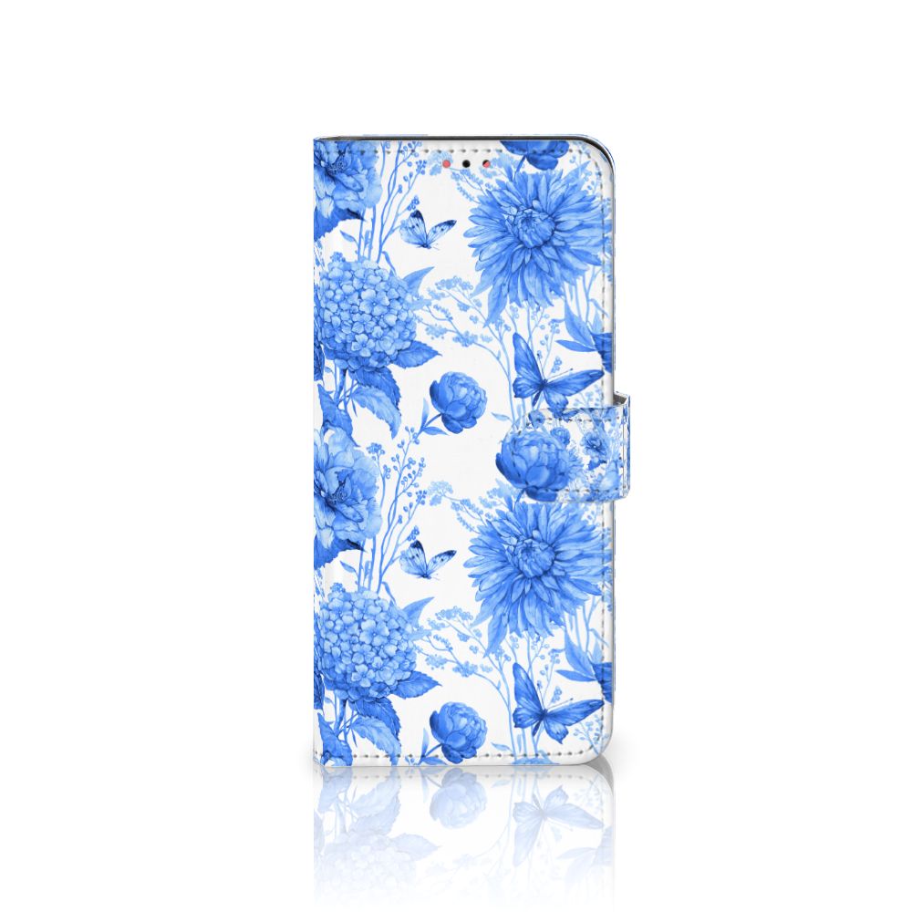 Samsung Galaxy A13 (4G) Hoesje voor Samsung Galaxy A13 (4G) Flowers Blue voorkant