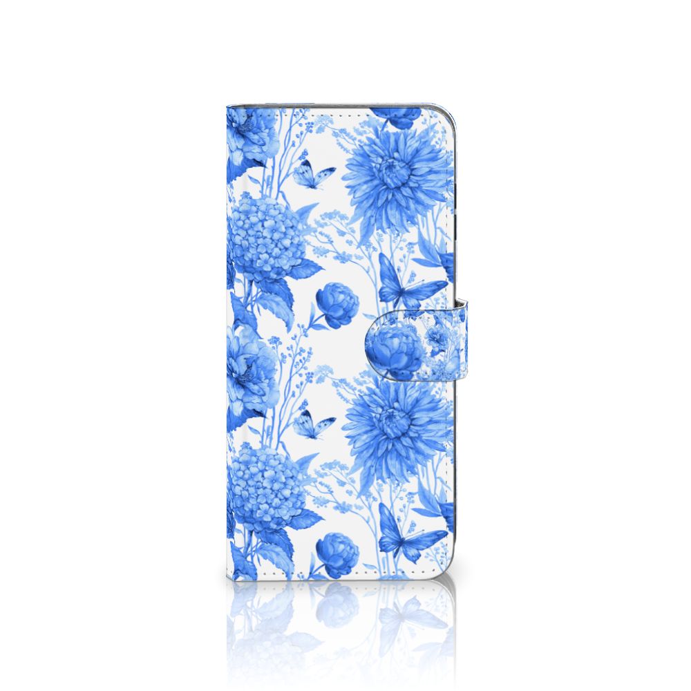 Samsung Galaxy A16 4G/5G Hoesje Flowers Blue voorkant
