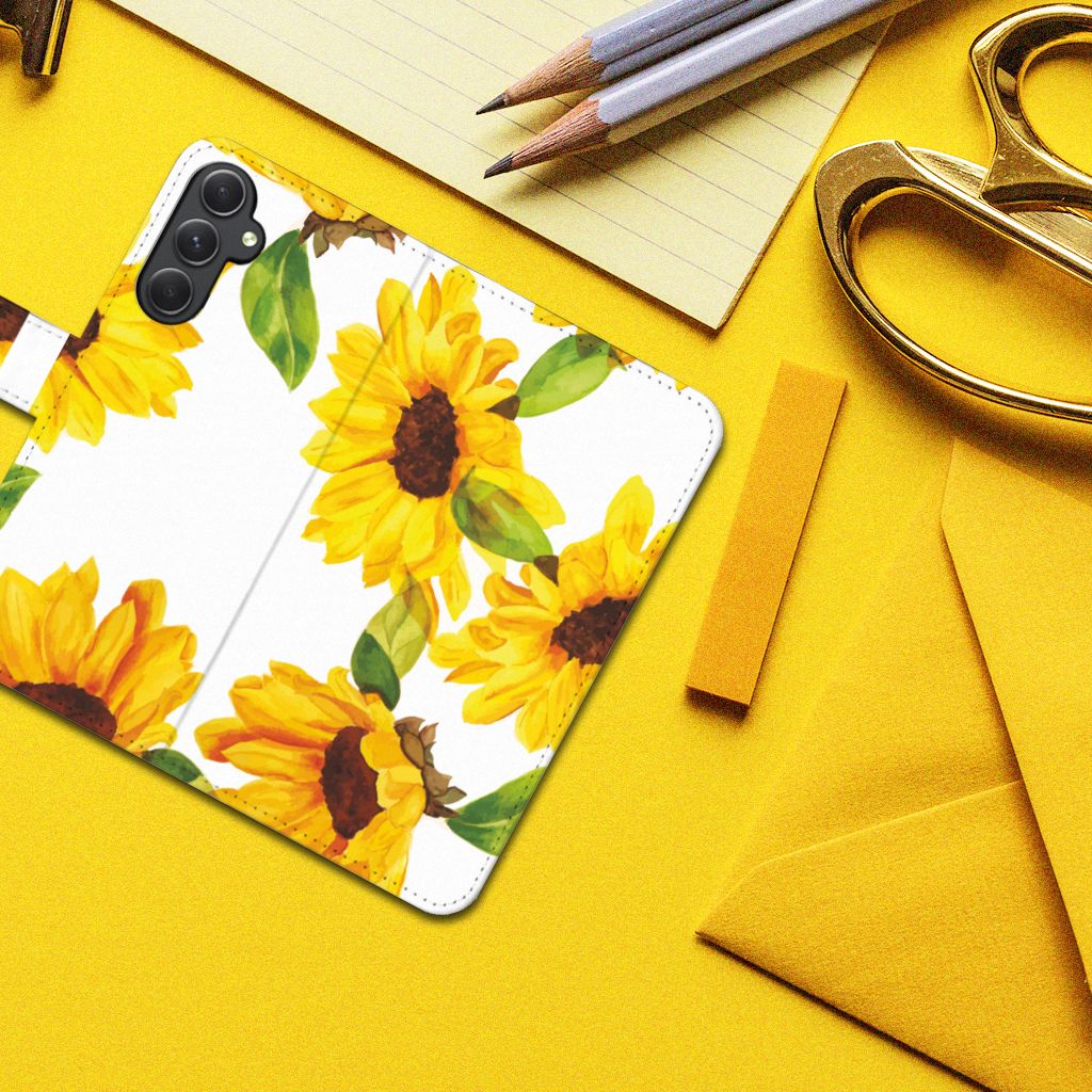 Samsung Galaxy A24 4G hoesje Zonnebloemen design voorkant