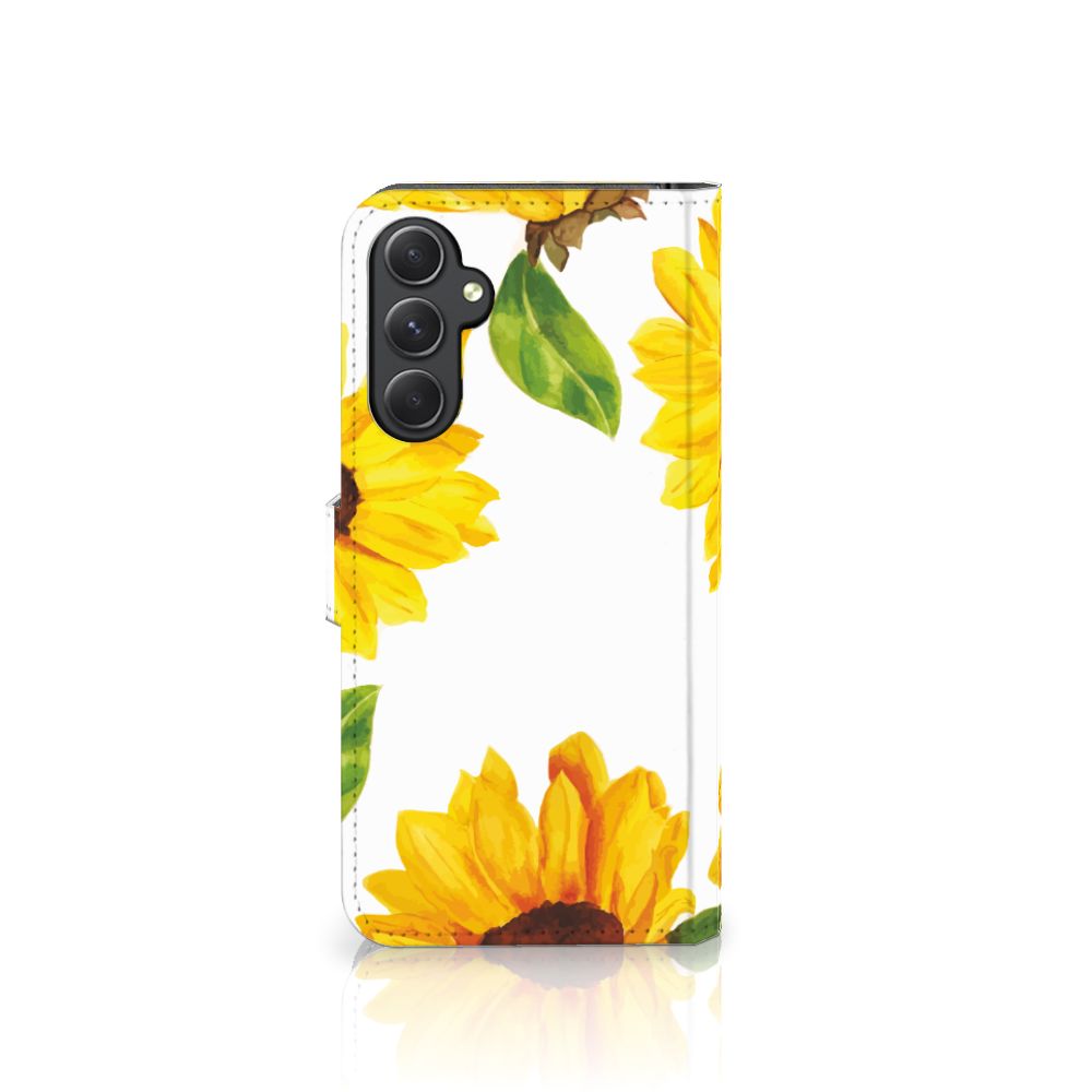Hoesje voor Samsung Galaxy A24 4G Zonnebloemen zonnebloemen design voorkant