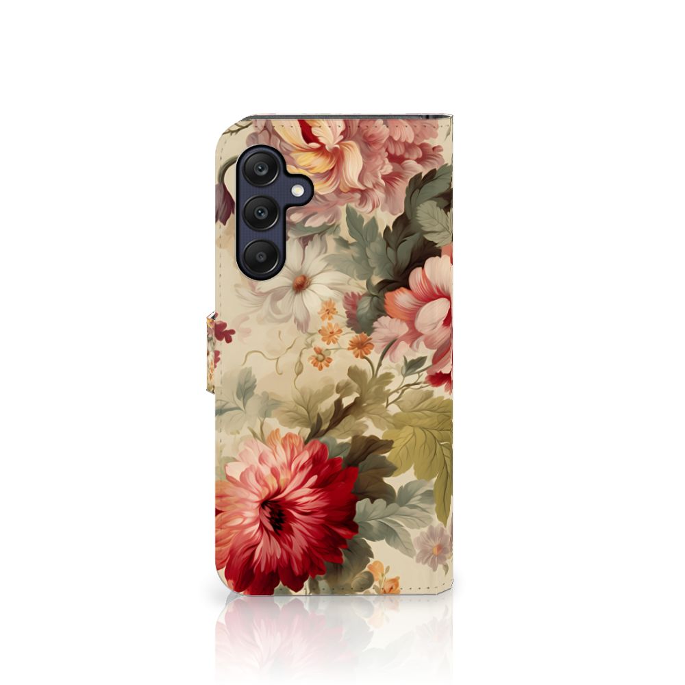 Samsung Galaxy A25 Hoesje voor Samsung Galaxy A25 Bloemen bloemen bloemen achteraanzicht