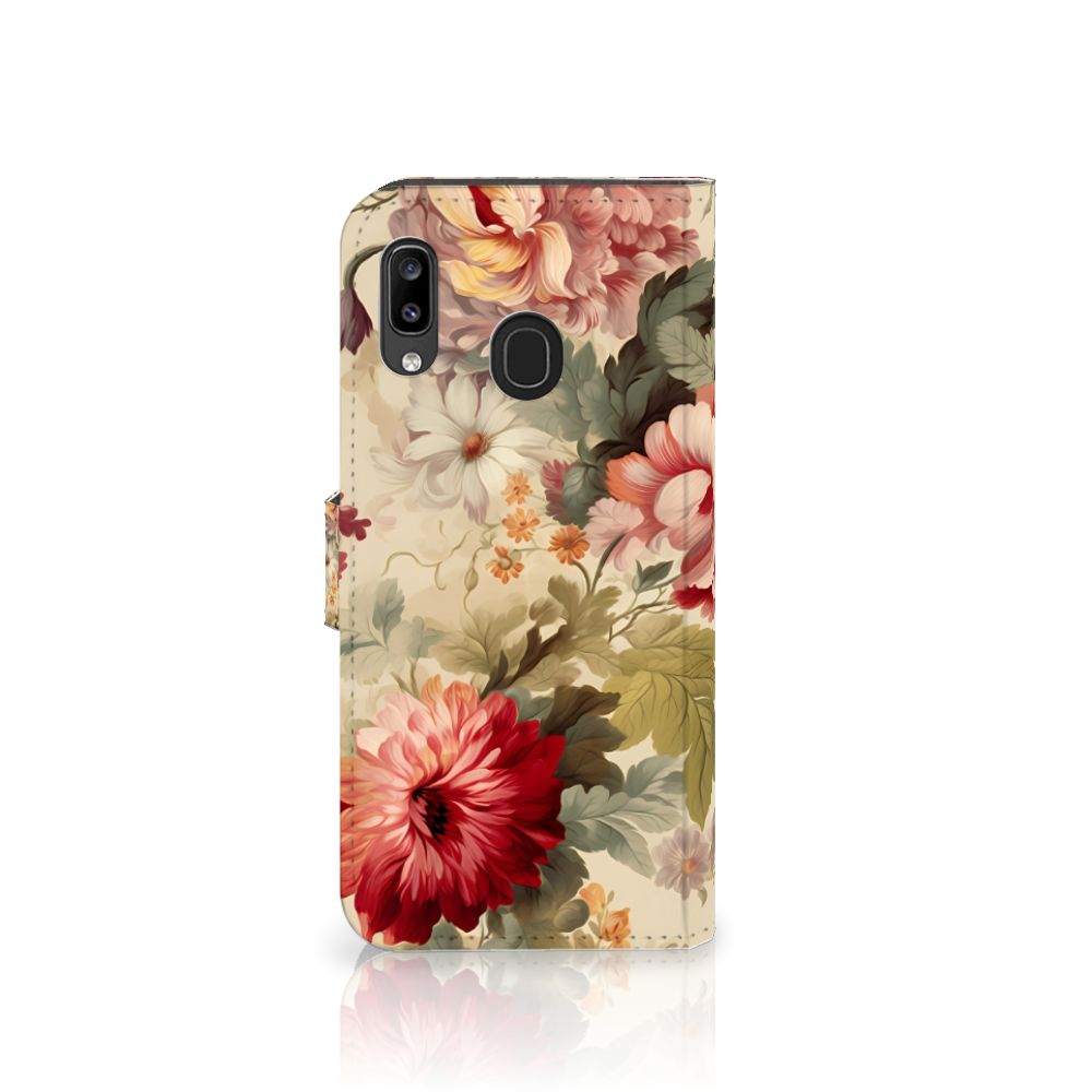 Samsung Galaxy A30 Hoesje voor Samsung Galaxy A30 Bloemen bloemen aanzicht