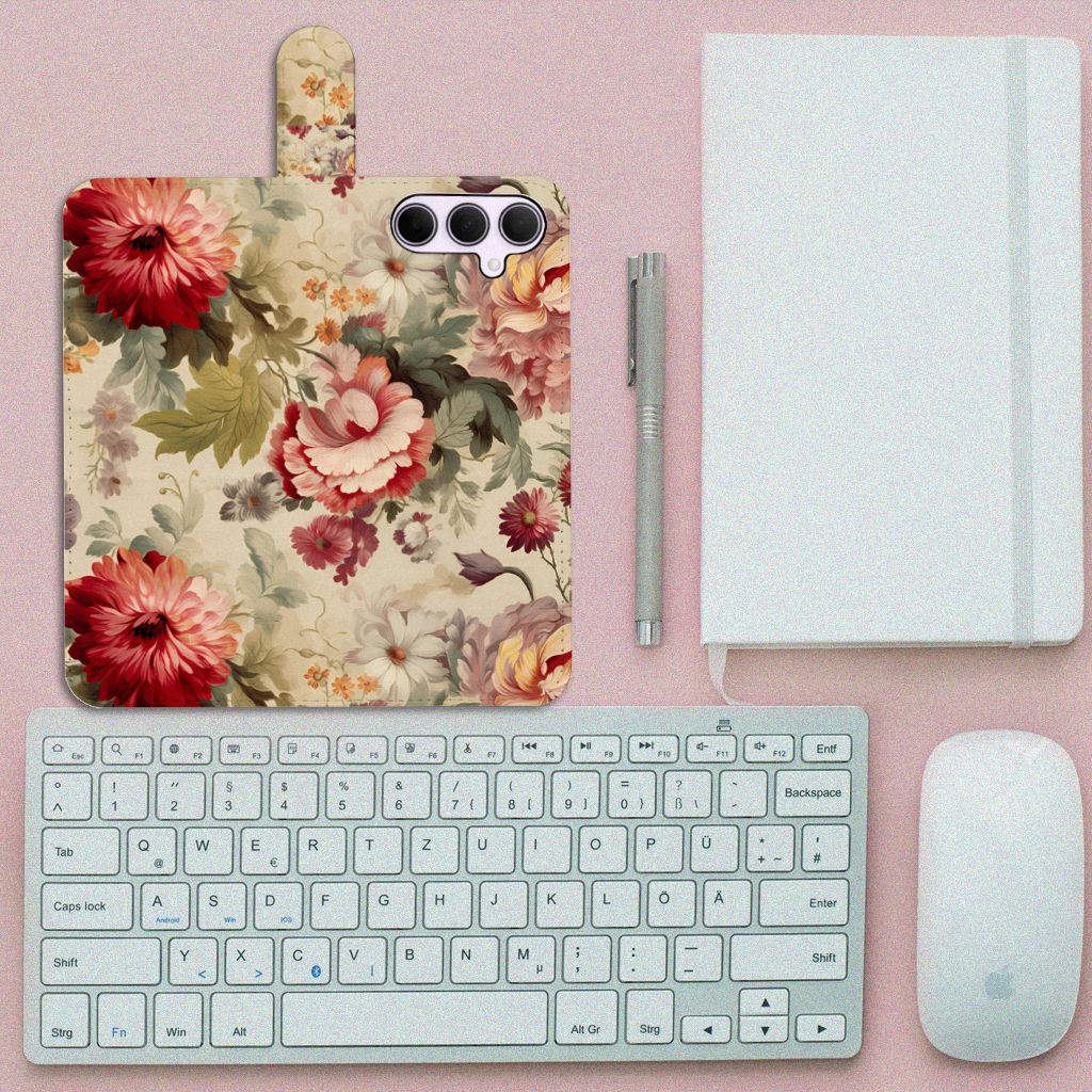 Samsung Galaxy A35 Hoesje voor Samsung Galaxy A35 Bloemen bovenaanzicht