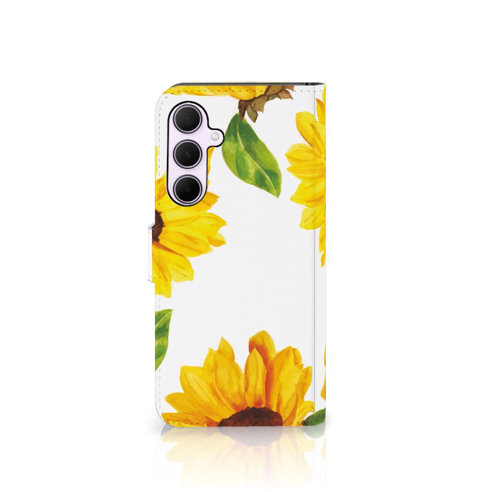 Hoesje voor Samsung Galaxy A35 Zonnebloemen met een stralend zonnebloemdesign voor gebruiksgemak en bescherming 🌻.