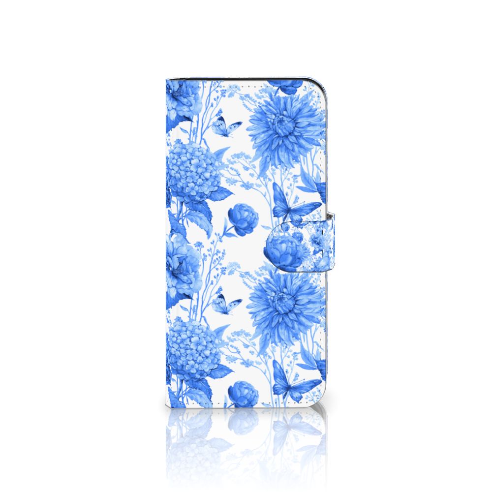 Samsung Galaxy A36 hoesje Flowers Blue frontaanzicht
