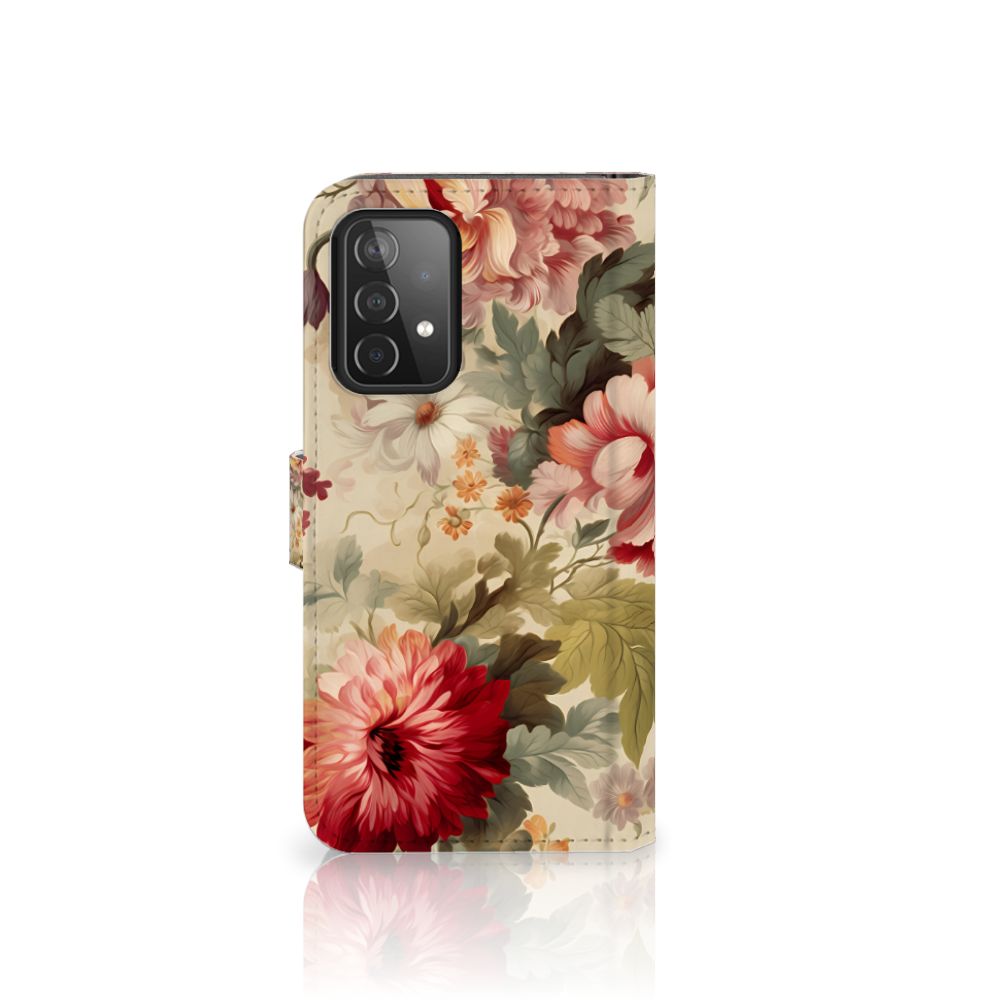 Samsung Galaxy A52 Hoesje voor Samsung Galaxy A52 Bloemen voorkant
