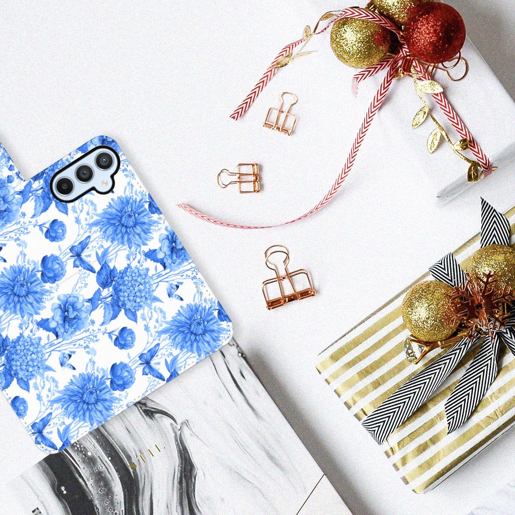 Hoesje voor Samsung Galaxy A54 5G Flowers Blue