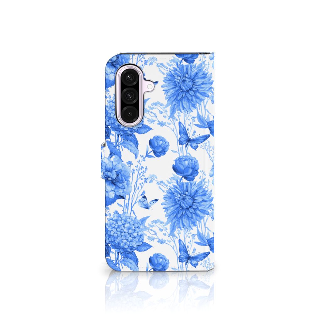 Samsung Galaxy A56 hoesje Flowers Blue achterkant
