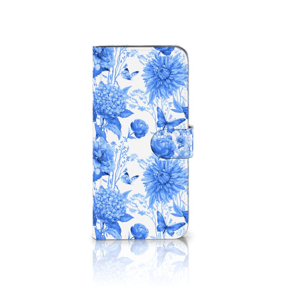 Samsung Galaxy A56 hoesje Flowers Blue bloemen design voorkant