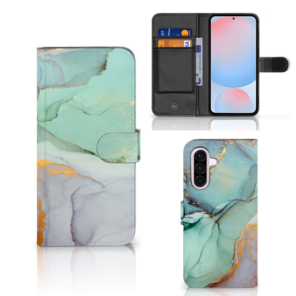 Samsung Galaxy A56 hoesje Watercolor Mix voorzijde achterzijde binnenkant
