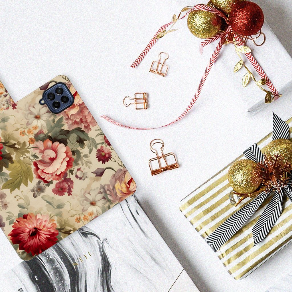 Samsung Galaxy M53 Hoesje voor Samsung Galaxy M53 Bloemen bovenaanzicht