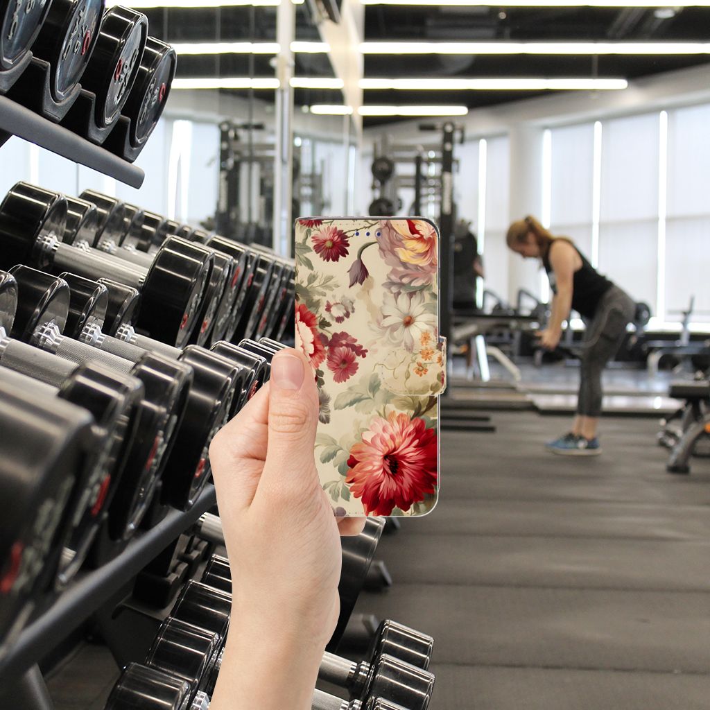 Samsung Galaxy S10 Hoesje voor Samsung Galaxy S10 Bloemen hand met bloemenhoesje in sportschool