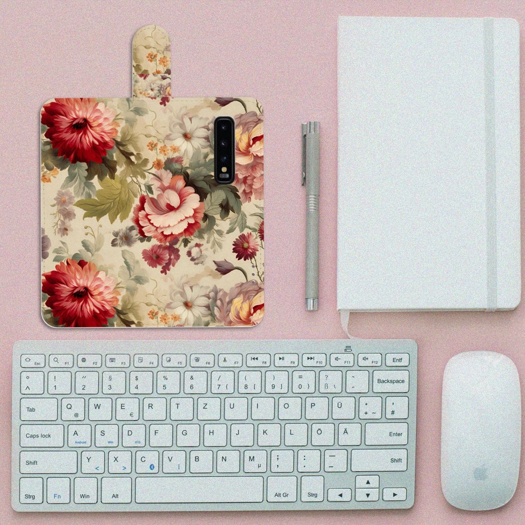 Samsung Galaxy S10 Hoesje voor Samsung Galaxy S10 Bloemen bloementextuur bovenaanzicht