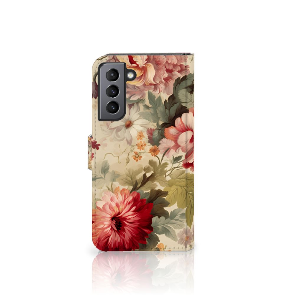 Samsung Galaxy S21 FE Hoesje voor Samsung Galaxy S21 FE Bloemen voorkant