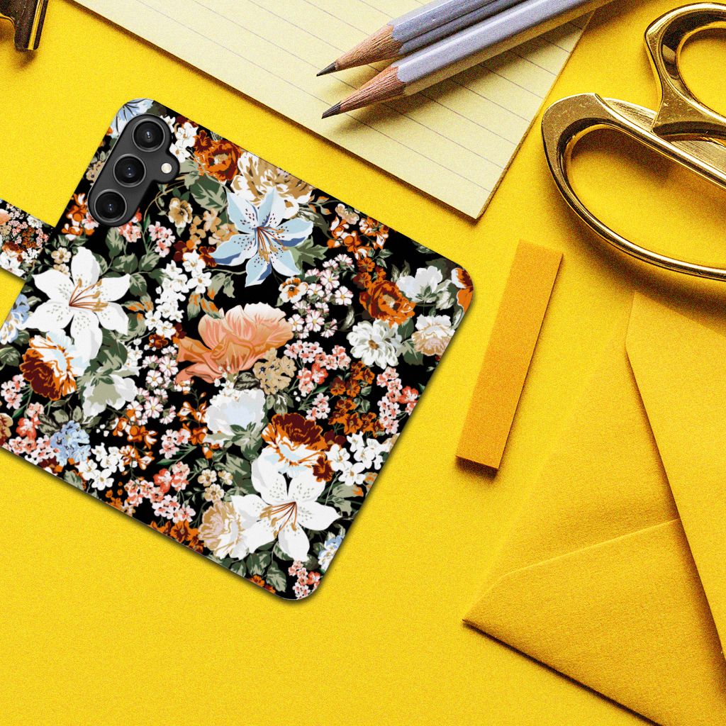 Hoesje voor Samsung Galaxy S23 FE Dark Flowers met kleurrijk bloemenpatroon, ideaal als cadeau 🌸 en voor bescherming.