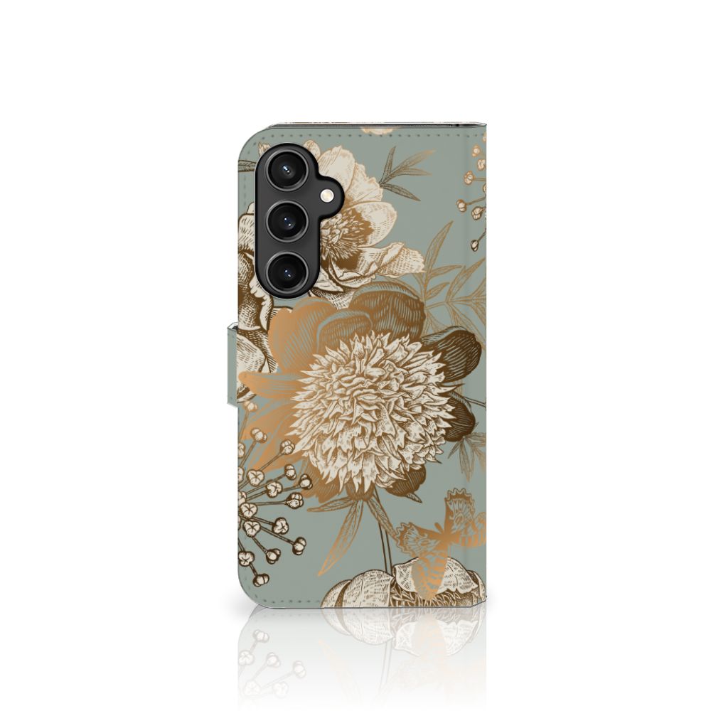 Samsung Galaxy S23 FE hoesje Vintage Bird Flowers voorkant
