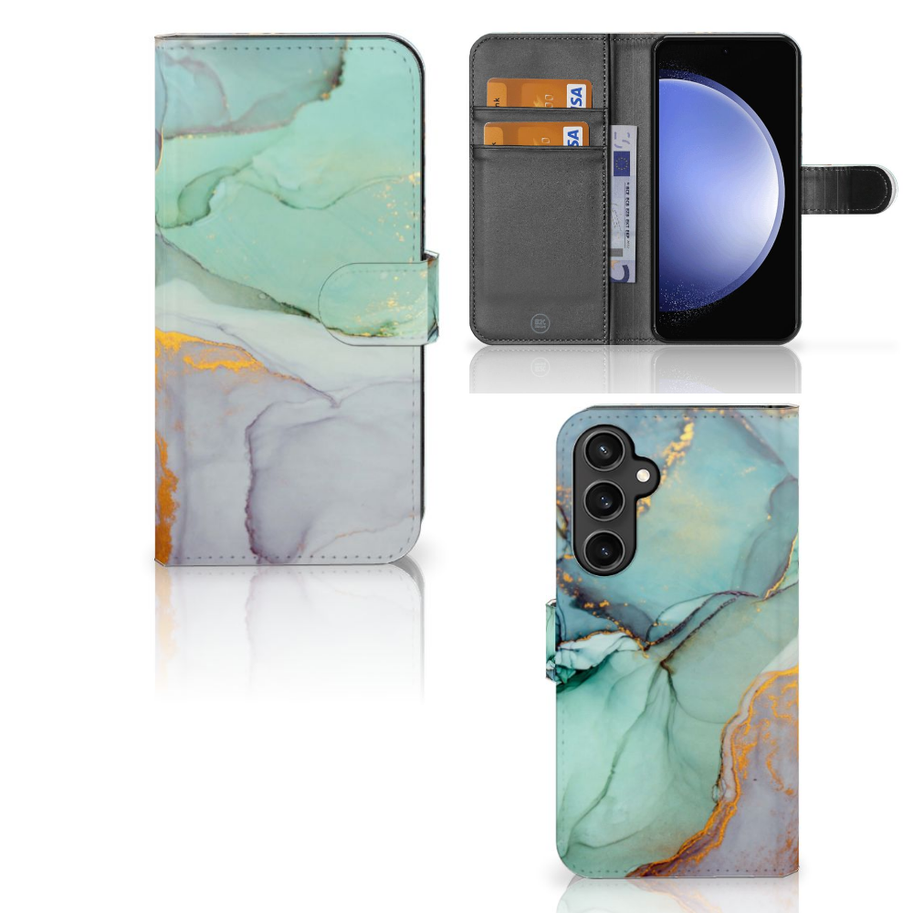 Samsung Galaxy S23 FE Hoesje Watercolor Mix voorkant achterkant aanzicht