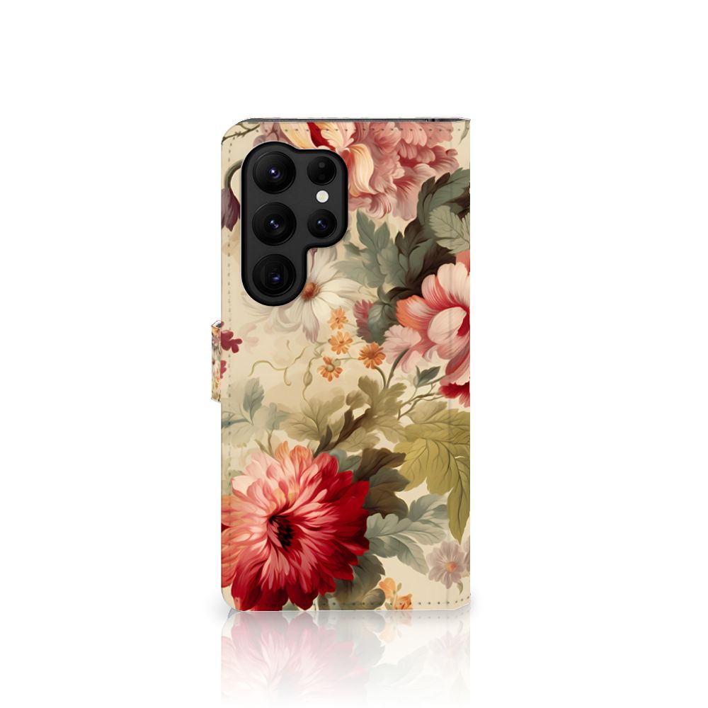 Samsung Galaxy S23 Ultra Hoesje voor Samsung Galaxy S23 Ultra Bloemen bloemen vooraanzicht