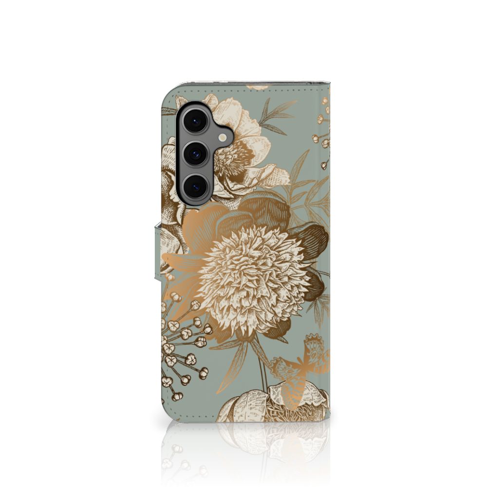 Samsung Galaxy S24 FE hoesje Vintage Bird Flowers vooraanzicht