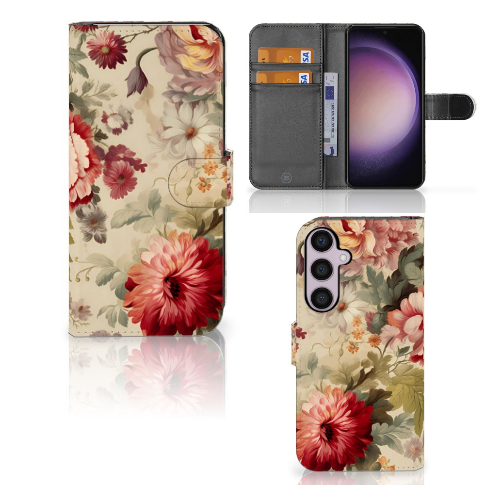 Samsung Galaxy S24 Plus Hoesje voor Samsung Galaxy S24 Plus Bloemen design bloemen aanzicht