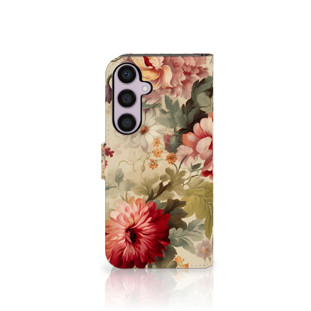 Samsung Galaxy S24 Plus Hoesje bloemen zijaanzicht