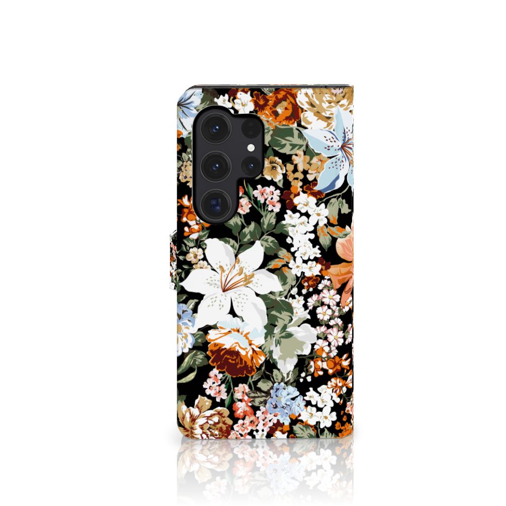 Samsung Galaxy S24 Ultra Hoesje Dark Flowers achterkant