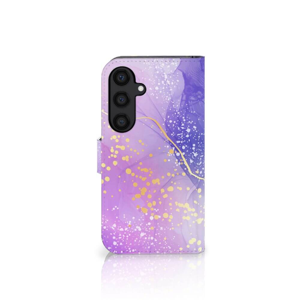 Samsung Galaxy S24 hoesje Watercolor Paars achterkant