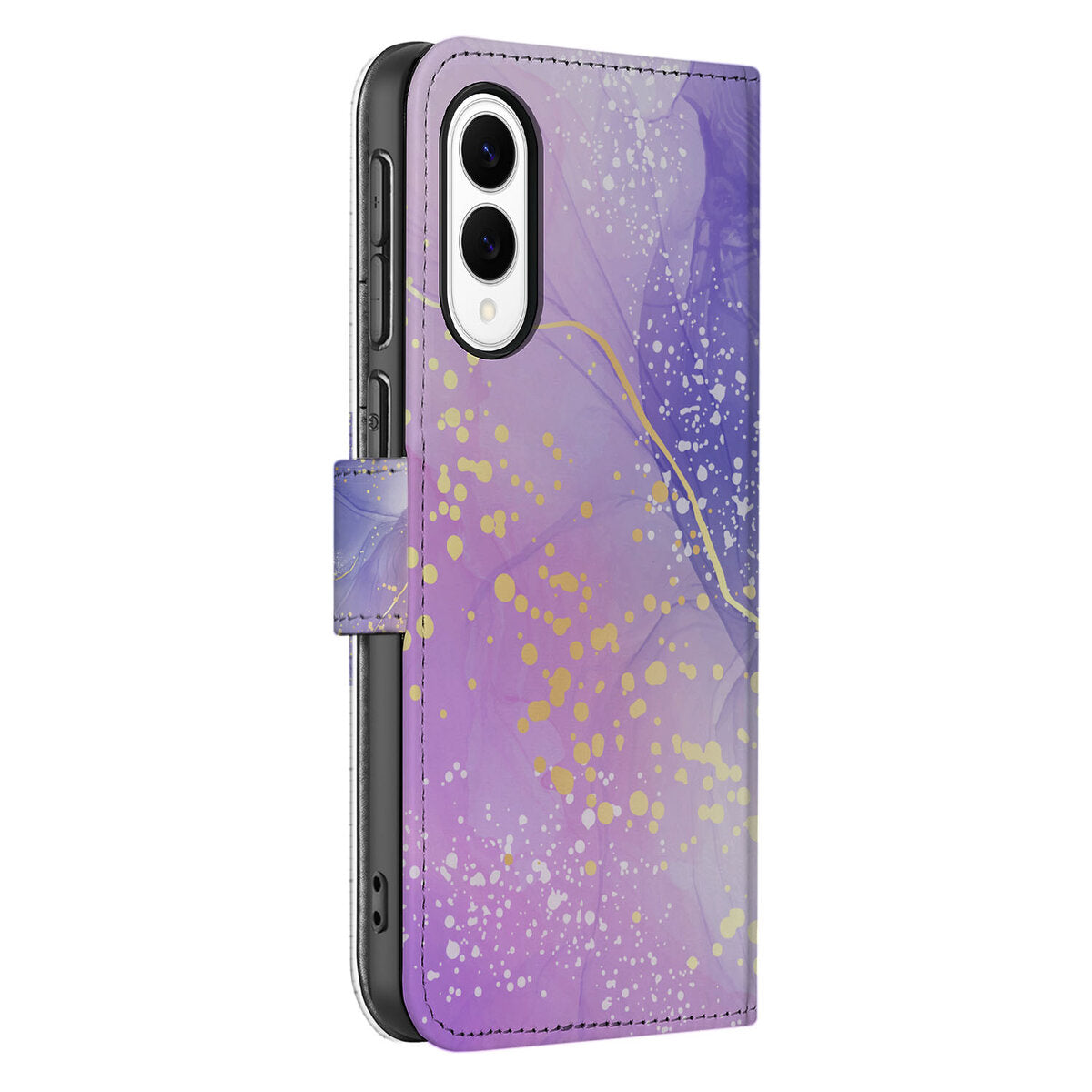 Samsung Galaxy S25 Edge hoesje Watercolor Paars zijaanzicht
