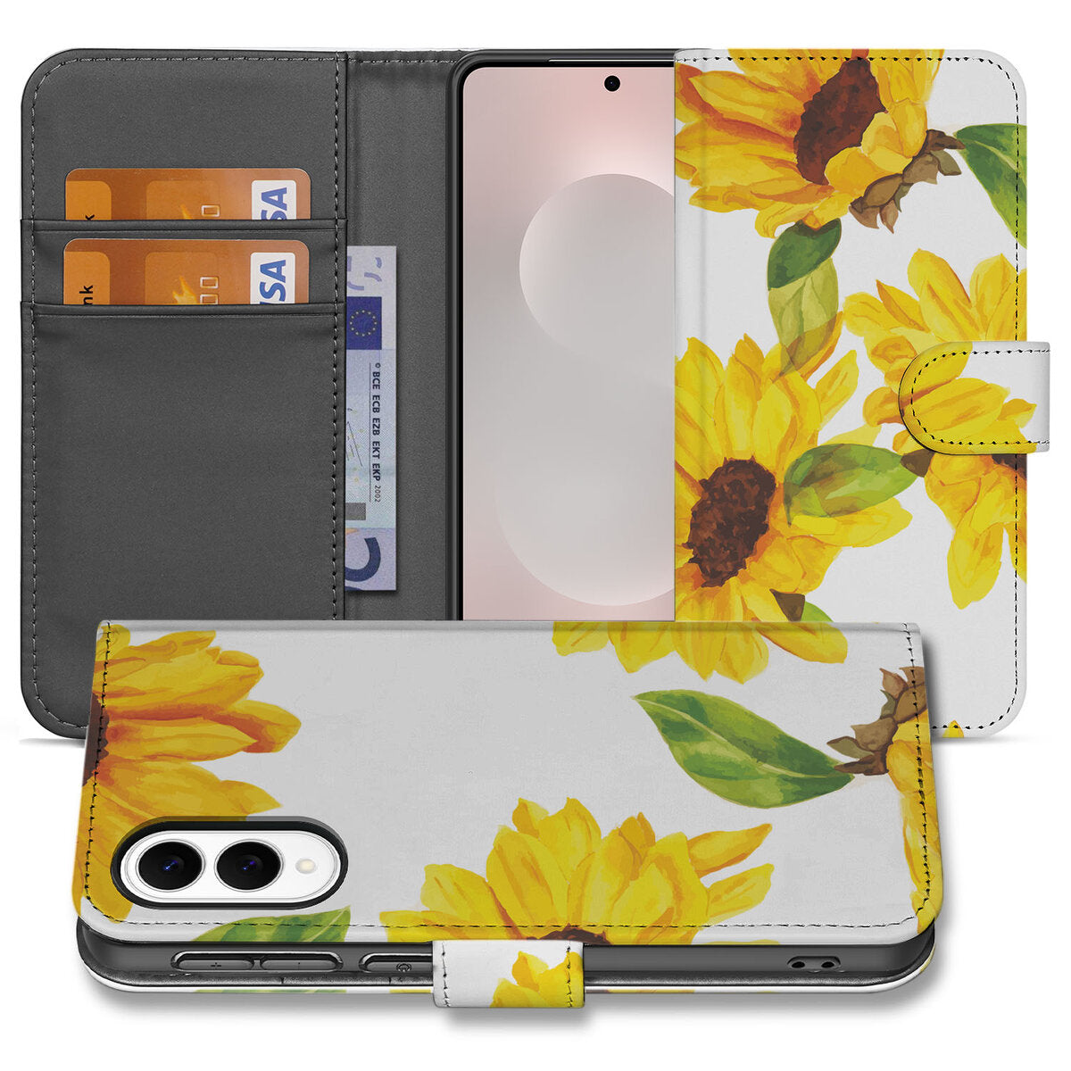 Samsung Galaxy S25 Edge hoesje voor Samsung Galaxy S25 Edge Zonnebloemen vooraanzicht