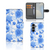 Samsung Galaxy S25 Hoesje Flowers Blue voorkant achterkant binnenzijde