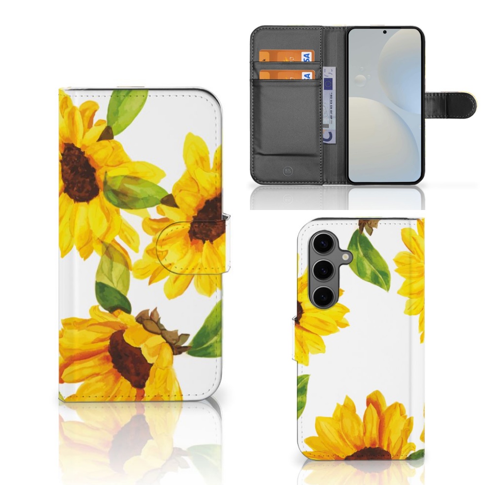 Samsung Galaxy S25 Hoesje voor Samsung Galaxy S25 Zonnebloemen voorkant binnenzijde achterzijde