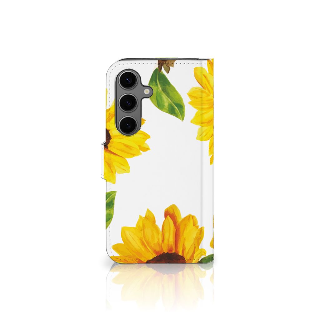 Samsung Galaxy S25 hoesje zonnebloemen zijaanzicht