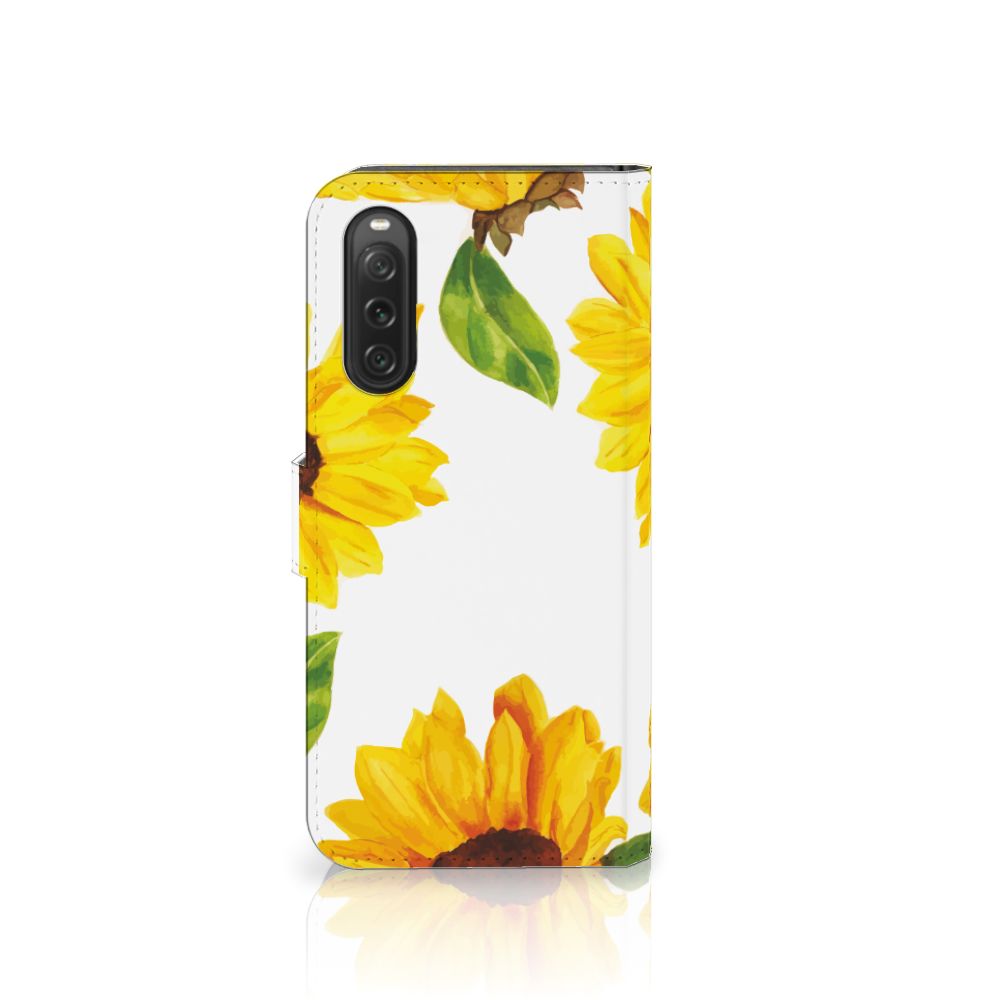 Sony Xperia 10 V hoesje zonnebloemen zijaanzicht