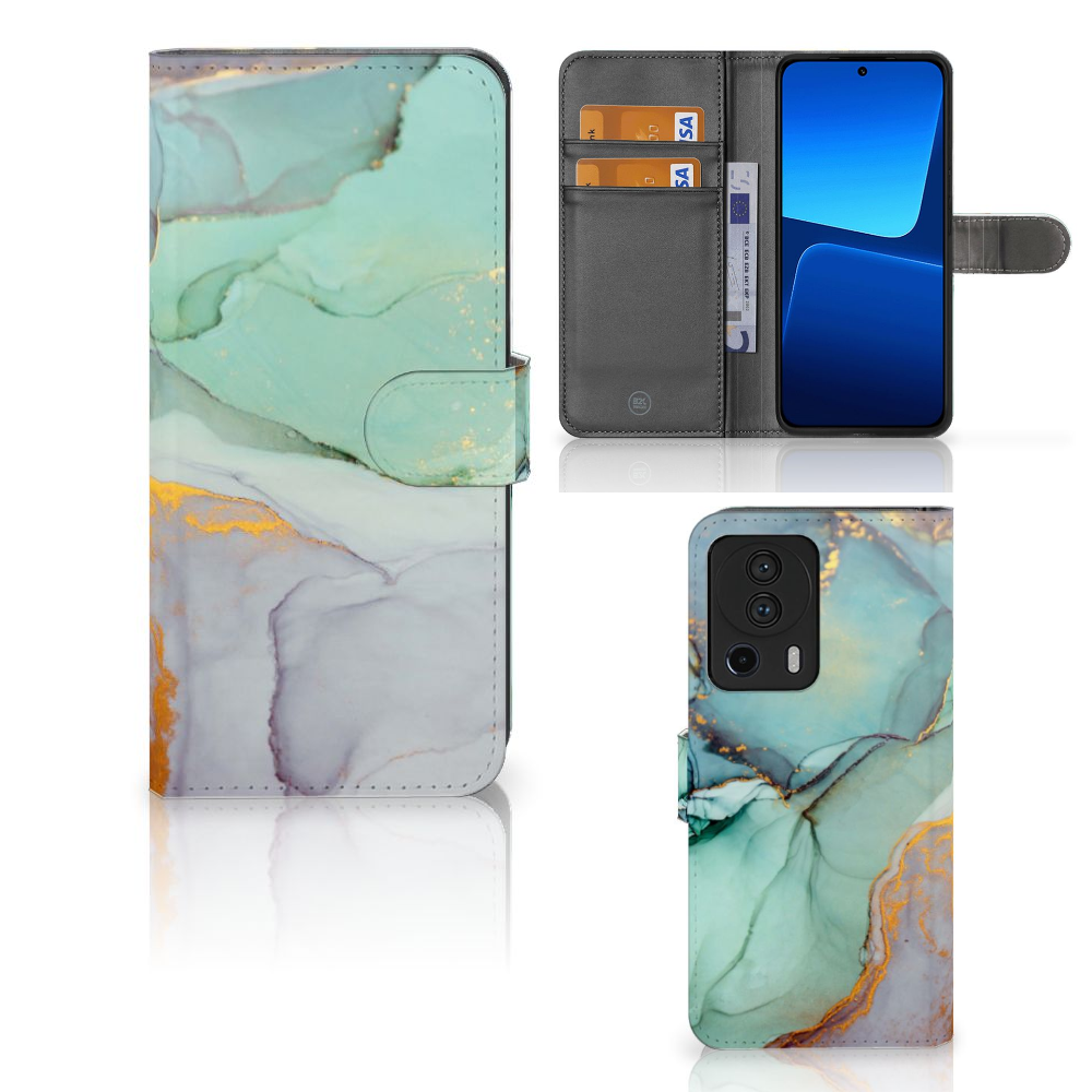 Xiaomi 13 Lite hoesje Watercolor Mix voorkant binnenkant achterkant