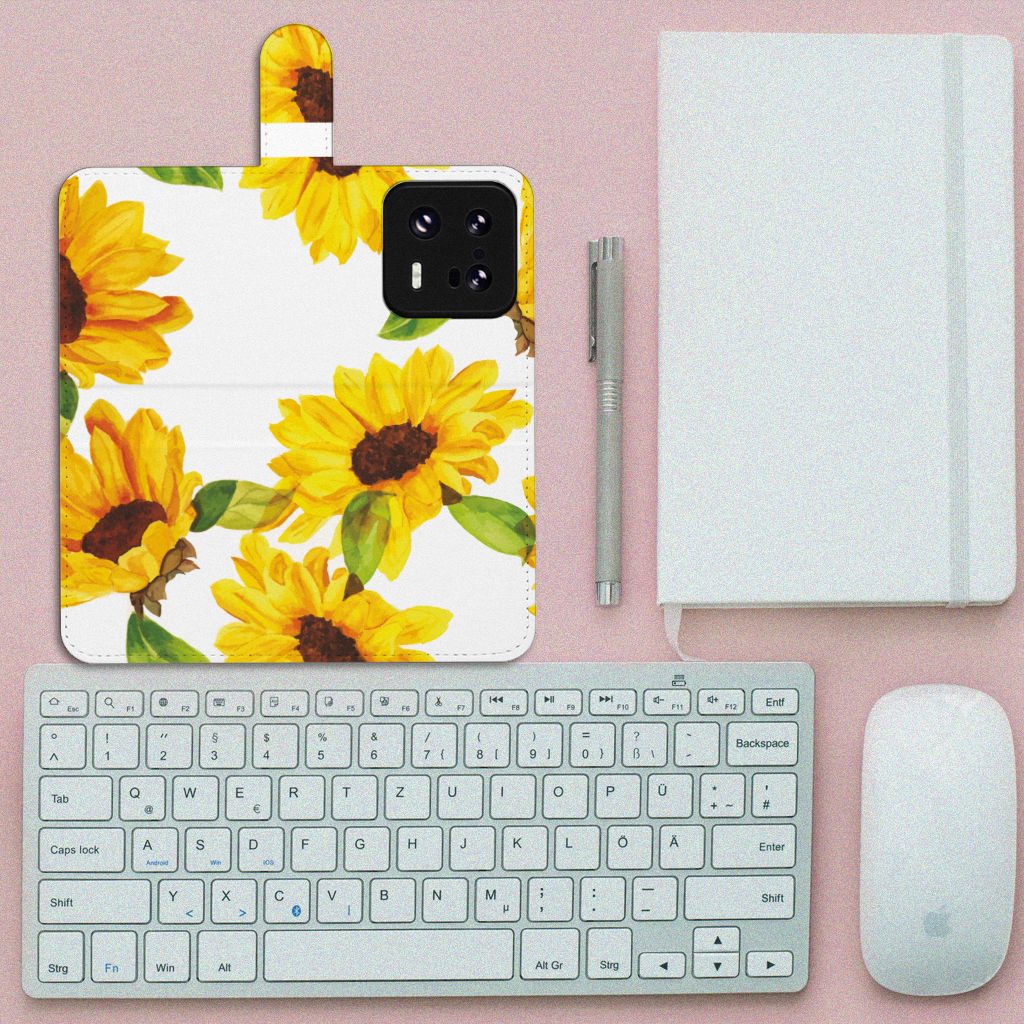 Xiaomi 13 Pro hoesje voor Xiaomi 13 Pro Zonnebloemen design bovenaanzicht