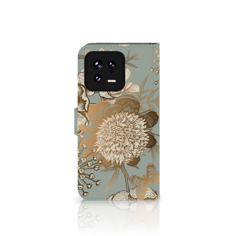 Hoesje voor Xiaomi 13 Vintage Bird Flowers met vintage bloemen design voor chique uitstraling en gebruiksgemak.