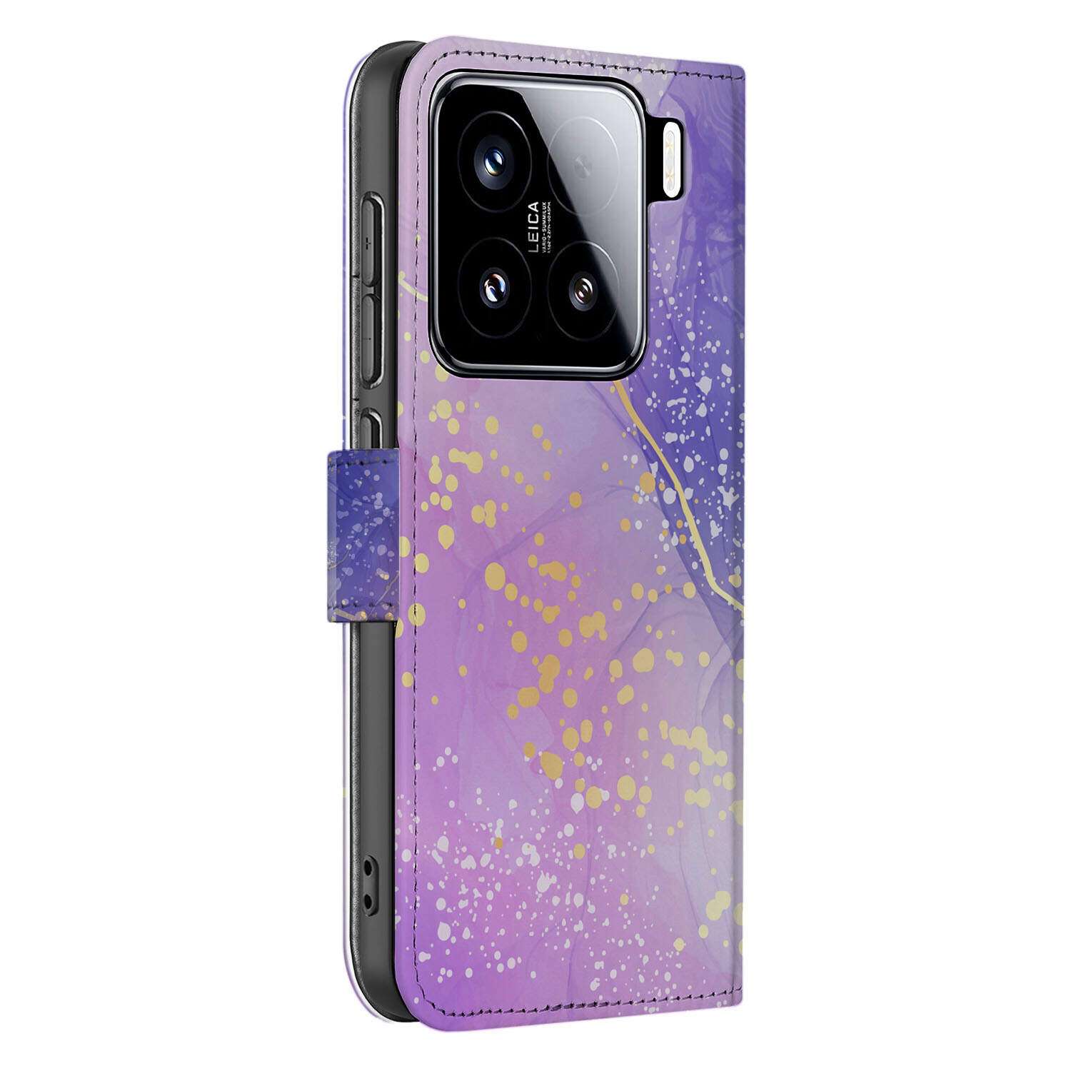 Xiaomi 15 Hoesje voor Xiaomi 15 Watercolor Paars zijaanzicht