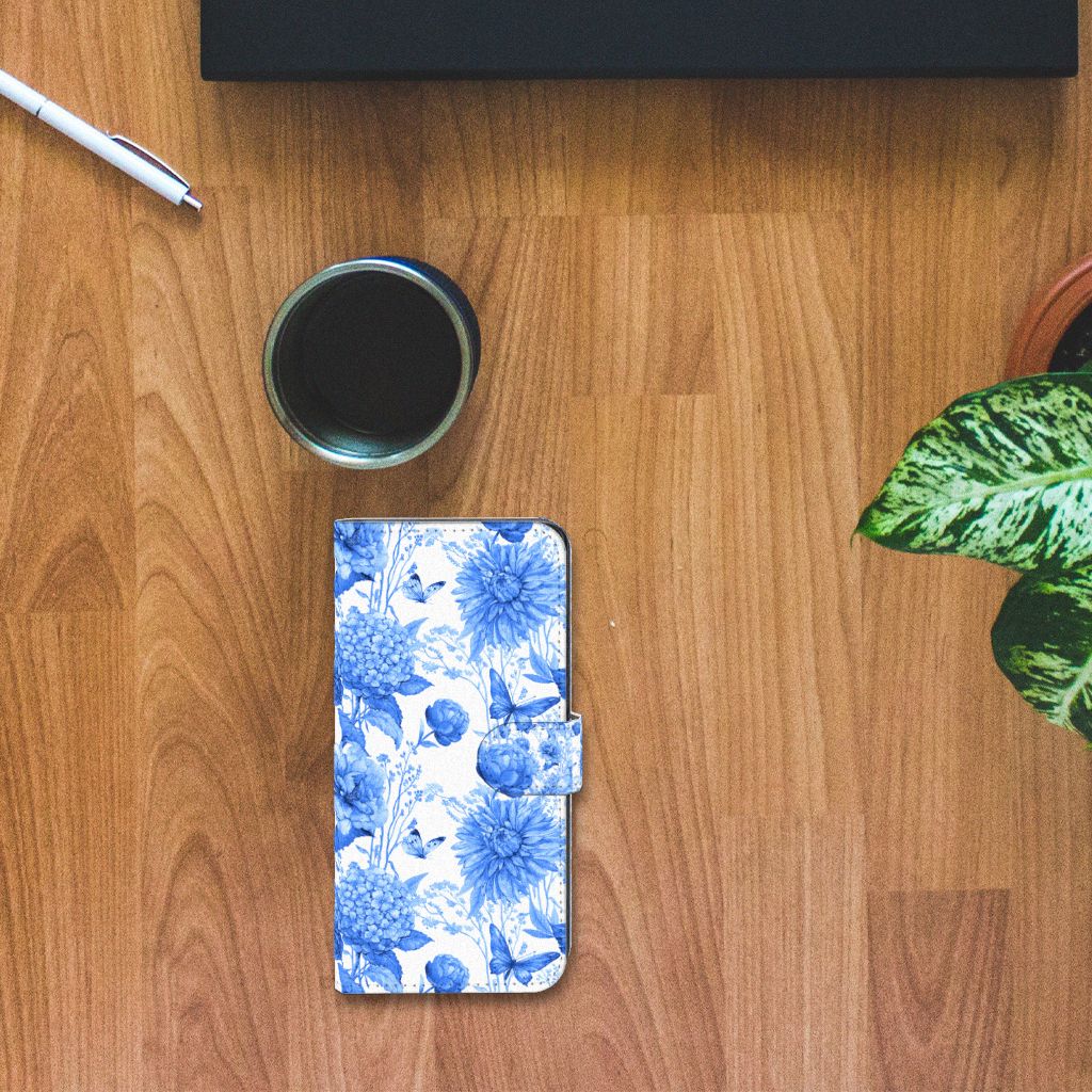 Hoesje voor Xiaomi Poco X5 Pro | Note 12 Pro 5G Flowers Blue bloemen bovenaan