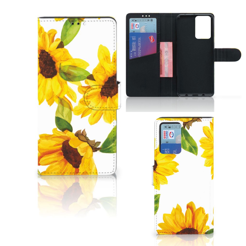 Xiaomi Redmi Note 10 Pro hoesje zonnebloemen aanzicht