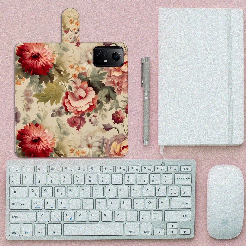 Xiaomi Redmi Note 12S Hoesje voor Xiaomi Redmi Note 12S Bloemen bovenaanzicht