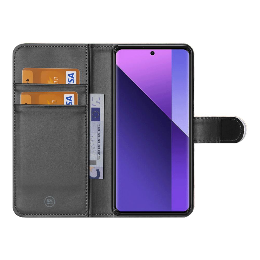 Xiaomi Redmi Note 13 Pro Plus Hoesje voor Xiaomi Redmi Note 13 Pro Plus Bloemen binnenzijde pasjeshouder